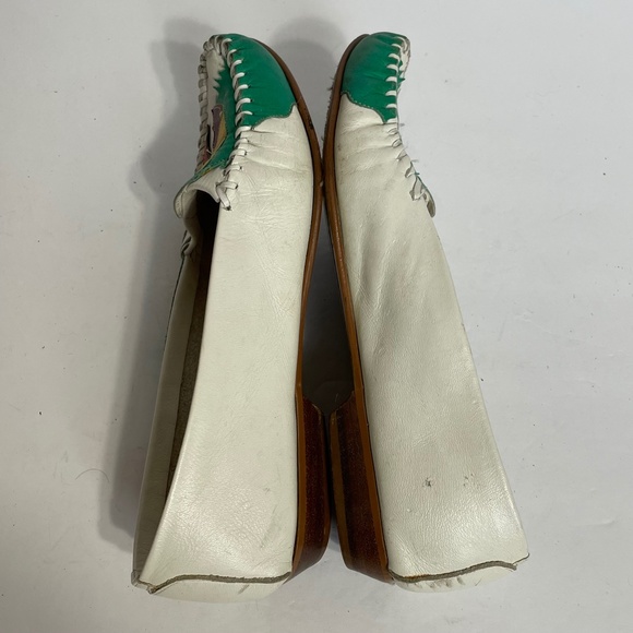 Parrot Loafers 5 Vintage Rainbow Leather Patchwork Green Hokus Pokus Bird - Picture 8 of 13